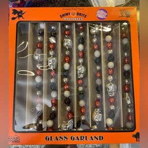 Christopher Radko Shiny Brite Halloween Glass Garland - Red, Black, Silver